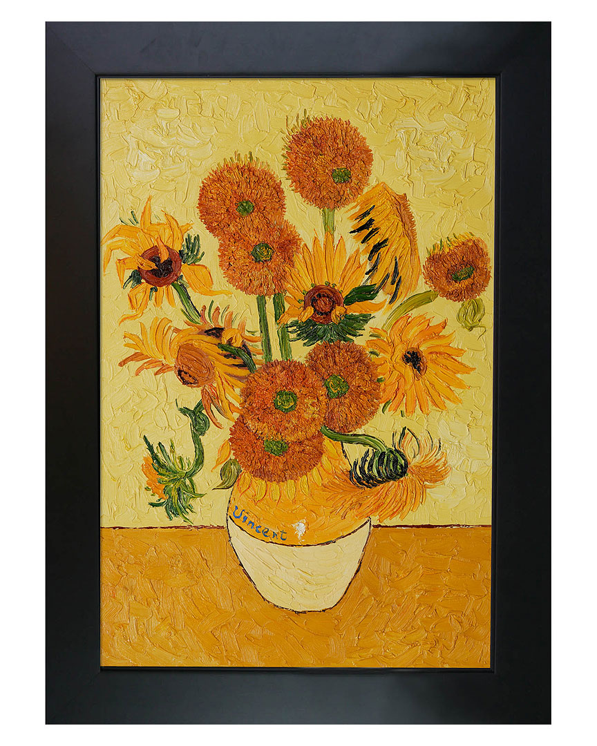 Museum Masters Vase With Fifteen Sunflowers By Van Gogh In Beige