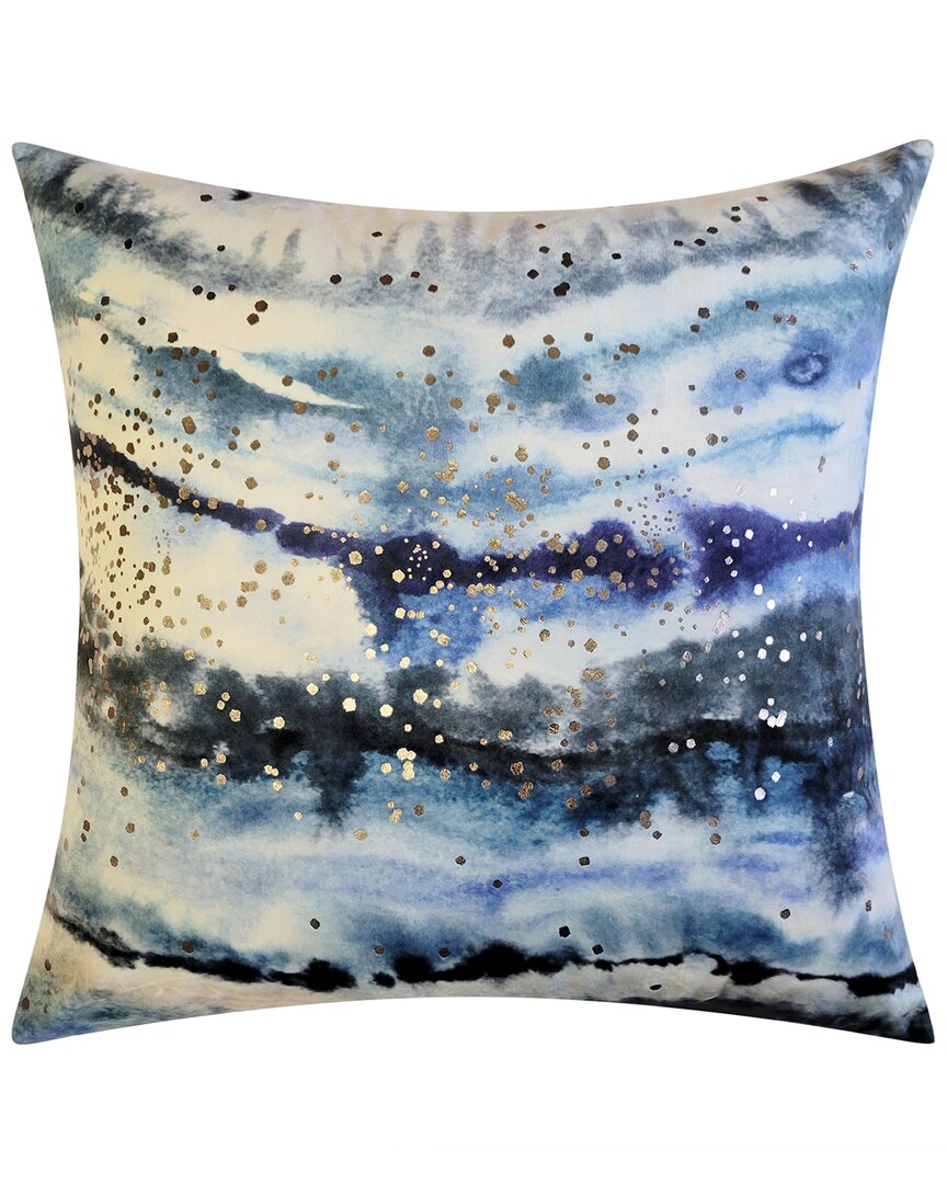 Shop Edie Home Edie@home Nebula Print With Embroidery Decorative Pillow In Blue