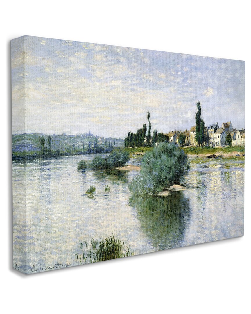 Stupell Industries Countryside Homes Lake Landscape Monet Classic Painting In Blue