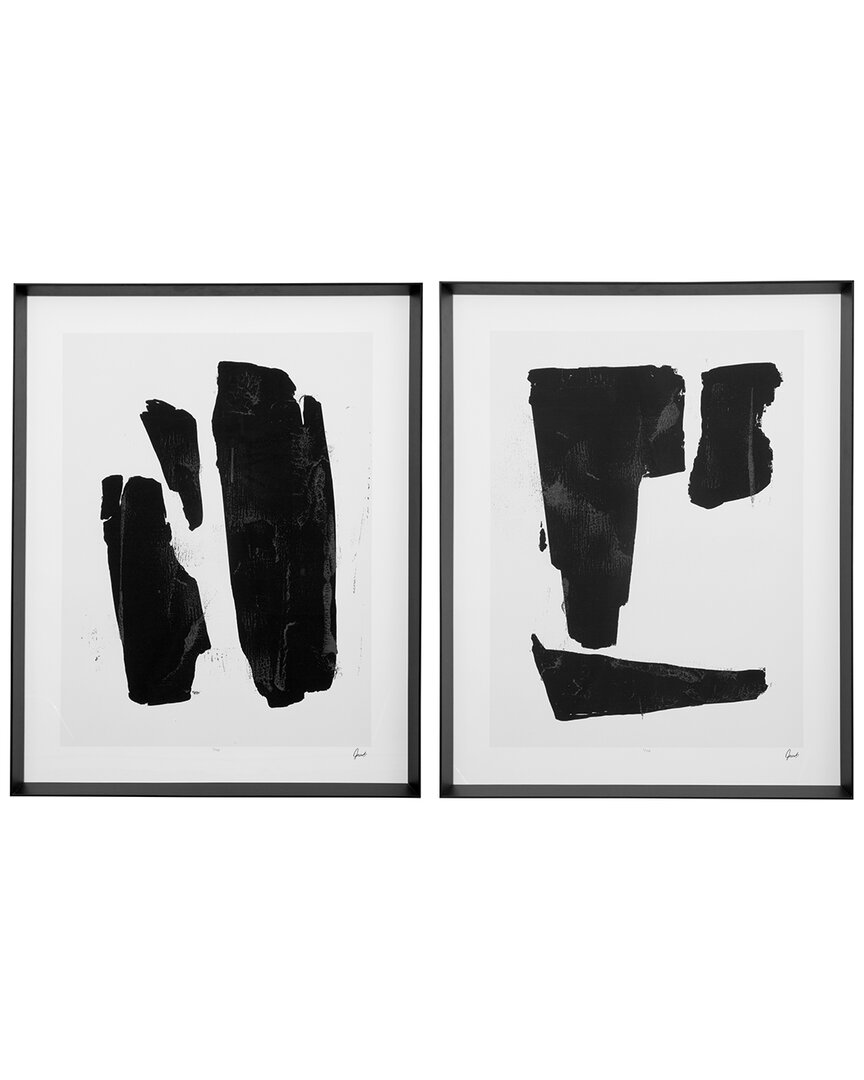 Bassett Mirror Triple Block Print Ii Framed Print In Black