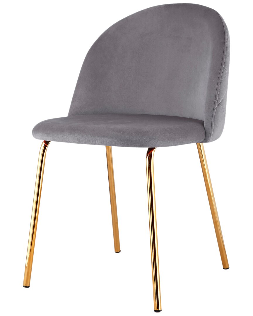 Design Guild Modern Stain Resistant Velvet Dining Chairs In Gray