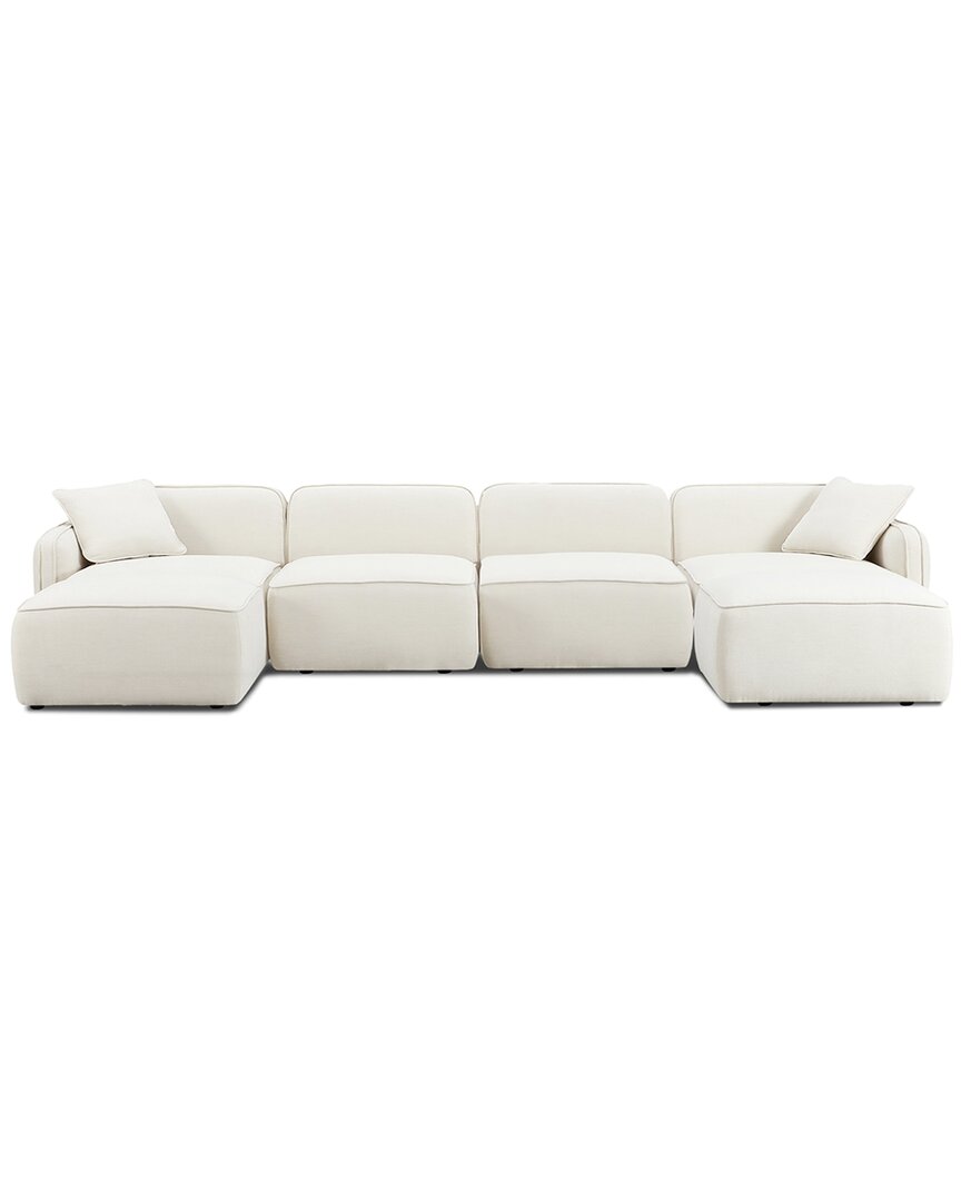 Tov Furniture Travie Performance Corduroy Velvet 6pc Modular U-sectional In Neutral