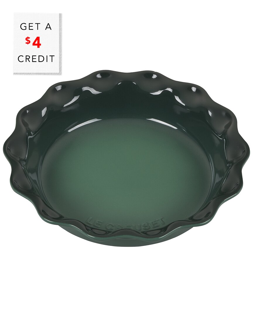 Le Creuset 9" Stoneware Pie Dish In Green