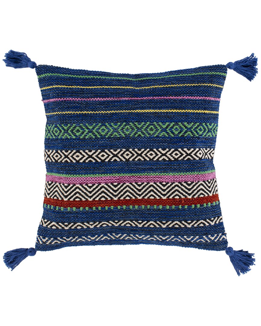 Surya Trenza Polyester Pillow In Blue