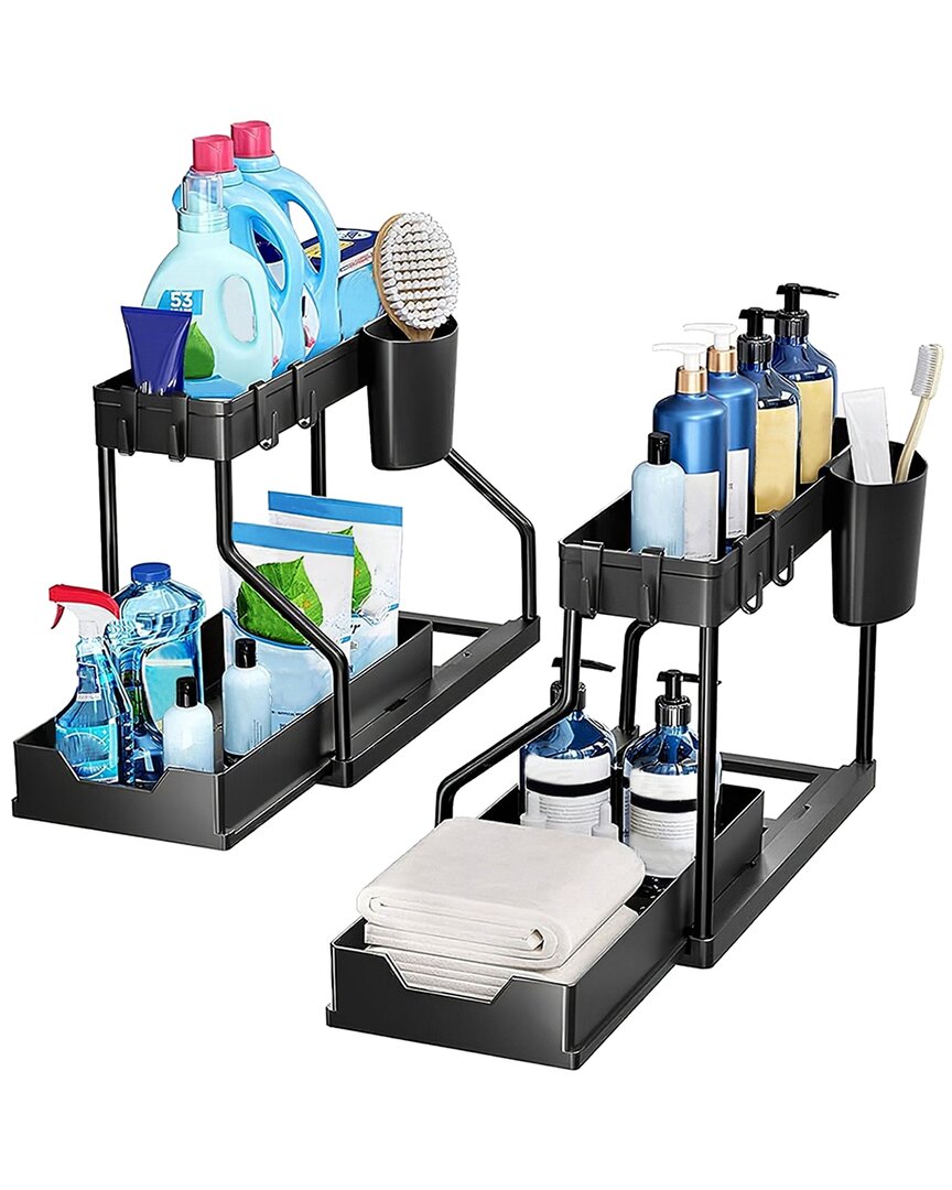 Fresh Fab Finds Pack Of Two 2-tier Under Sink Organizers In Multi