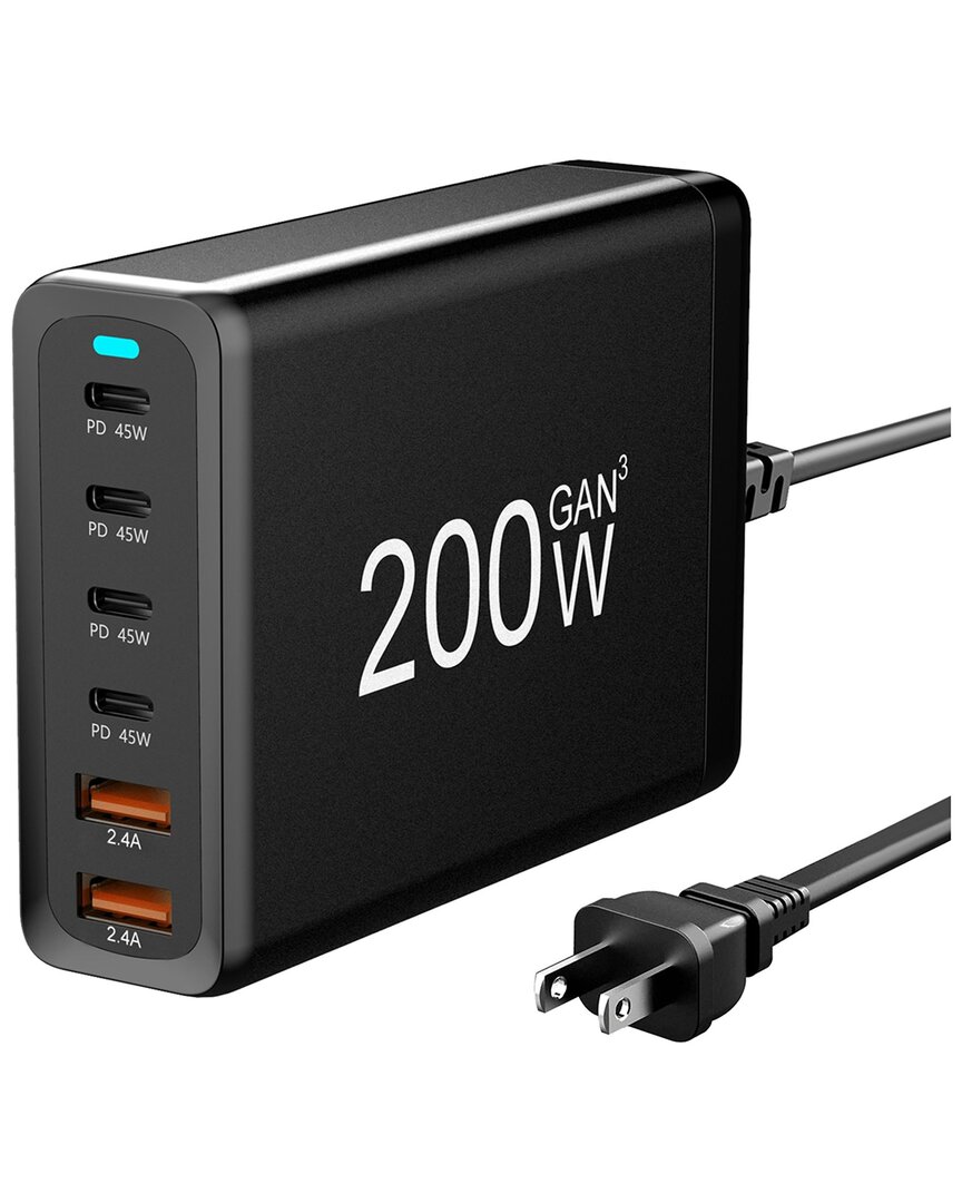 Fresh Fab Finds 200w Fast Wall Charger With 6 Charging Ports In Black