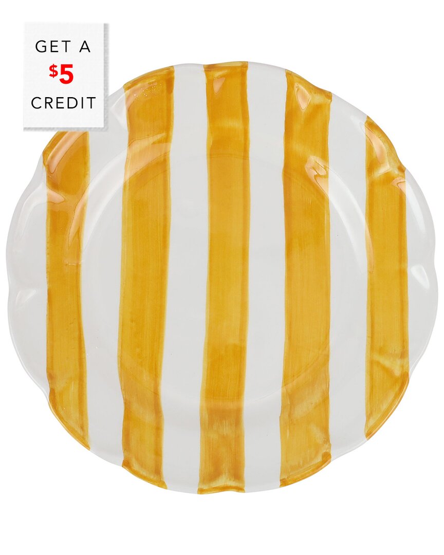 Shop Vietri Amalfitana Stripe Salad Plate With $5 Credit In Yellow