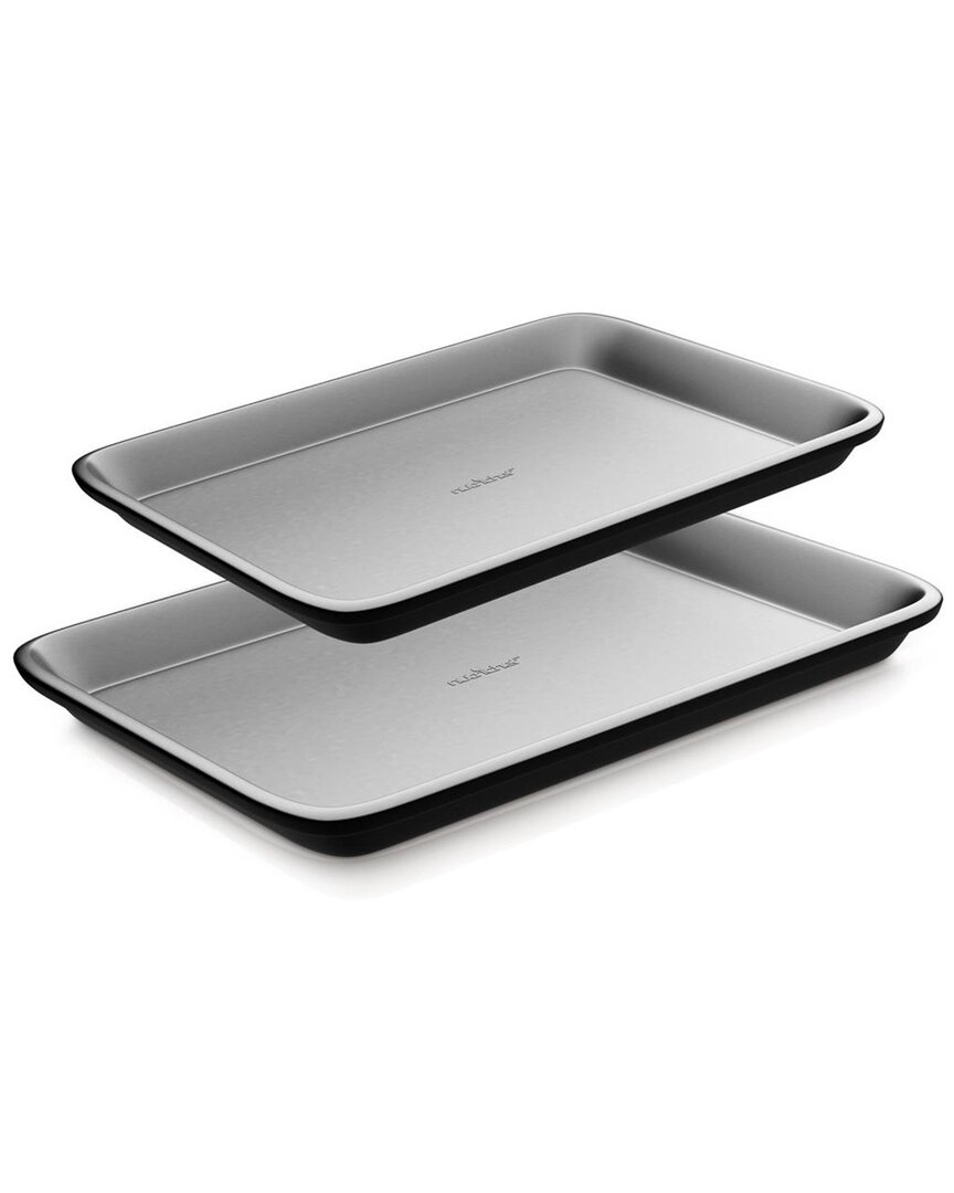 Nutrichef 2pc Nonstick Cookie Sheet Baking Pans In Grey