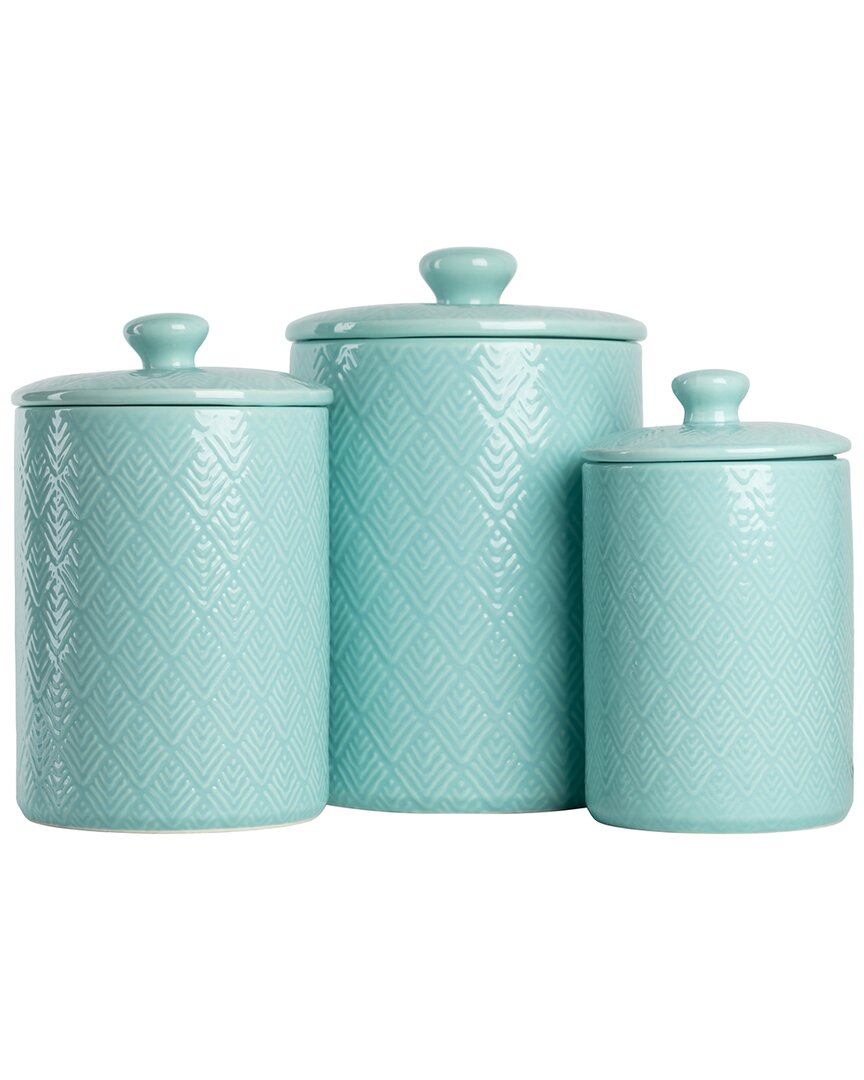 Ten Strawberry Street Marquis 3pc Canister Set In Blue