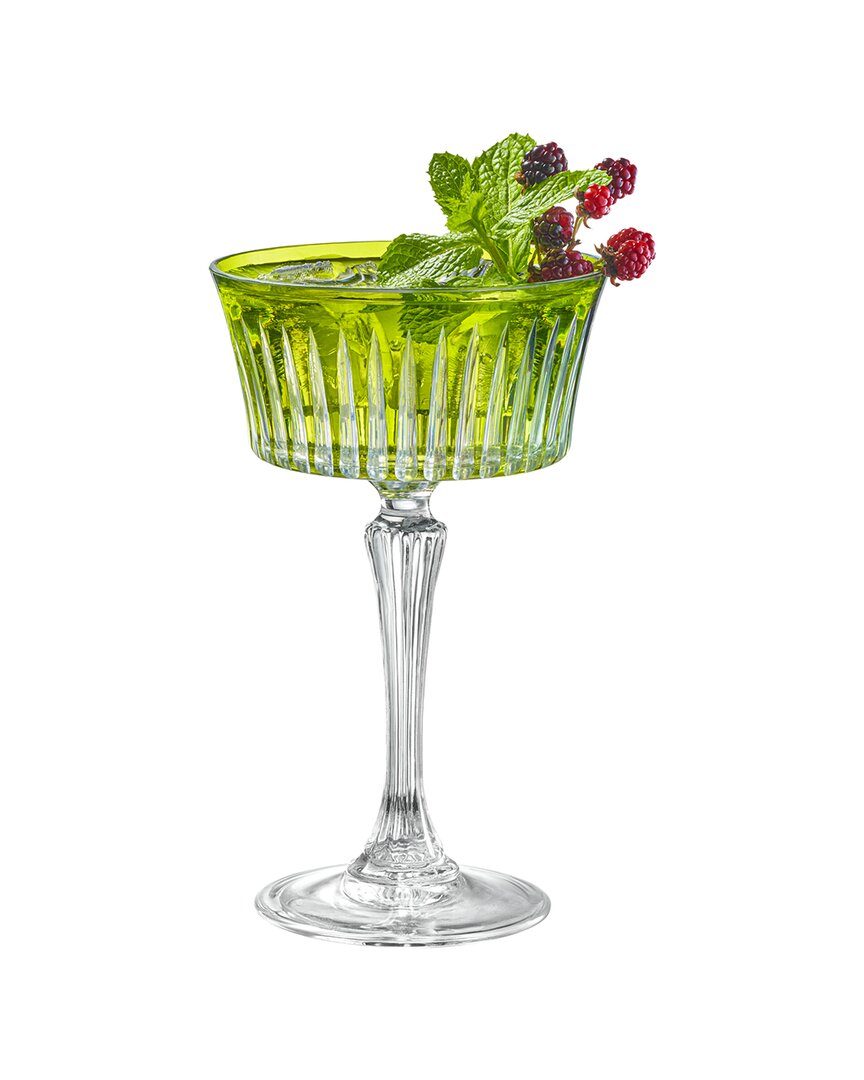 Barski Set Of 6 Colored Champagne Coupe Glasses In Green