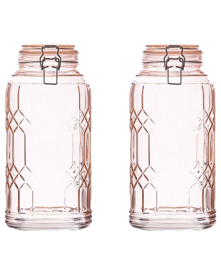 10 Strawberry Street Set Of 2 Bleeker Glass Canisters