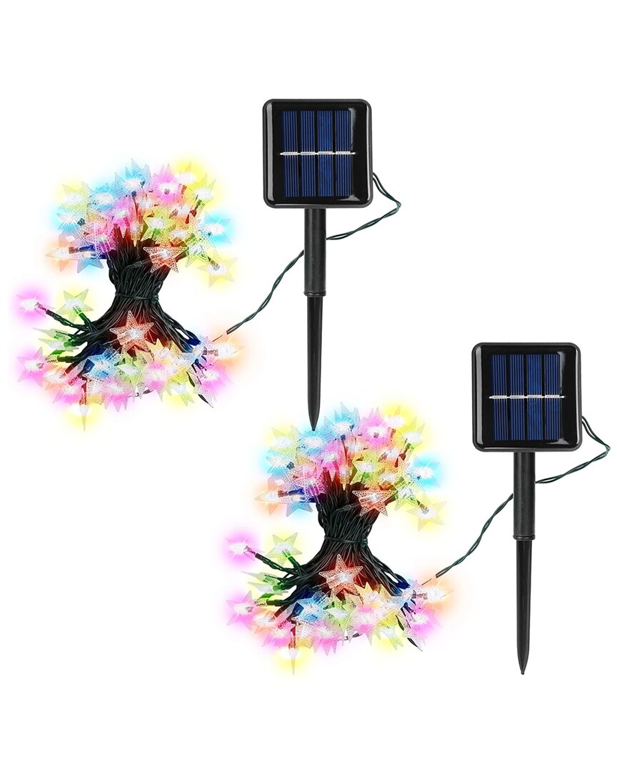 Shop Fresh Fab Finds 2pc Solar Powered String Lights In Black