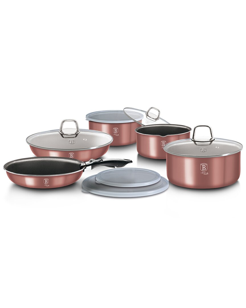 Berlinger Haus 12pc Non-stick Cookware Set With Detached Ergonomic Handle In Rose