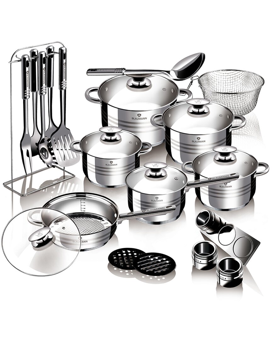 Berlinger Haus Blaumann 27pc Jumbo Stainless Steel Cookware Set In Silver