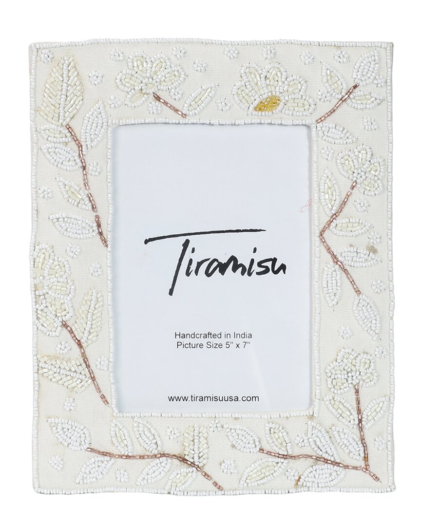 Tiramisu Ivory Oasis Botanical 5 X 7 Picture Frame In White