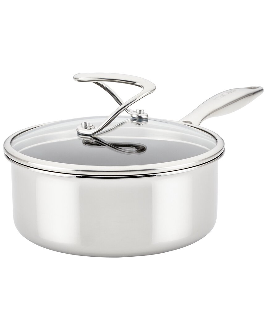 Circulon Stainless Steel 2qt Induction Sauce Pan With Glass Lid In Silver