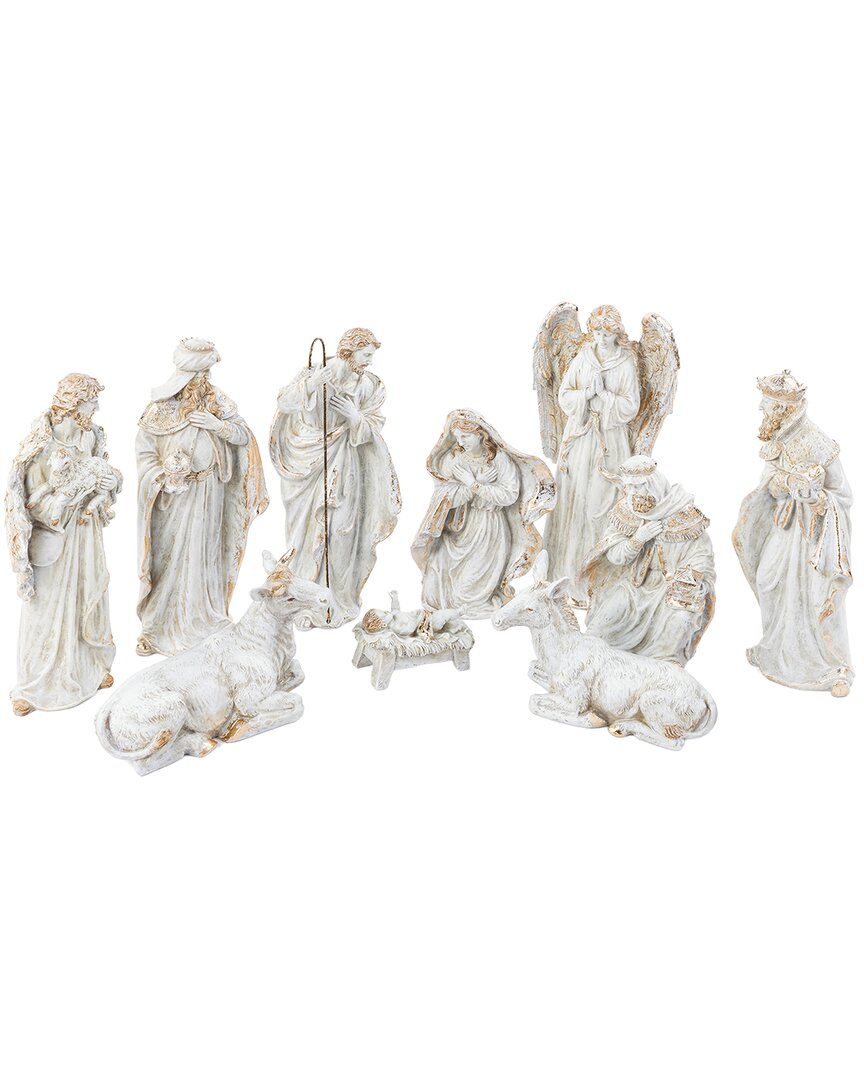 Glitzhome Handmade Nativity Figurine Set In Neutral
