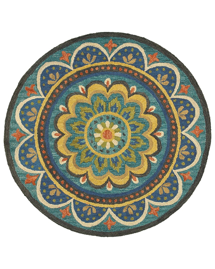 Lr Home Dazzle Wool Rug In Blue