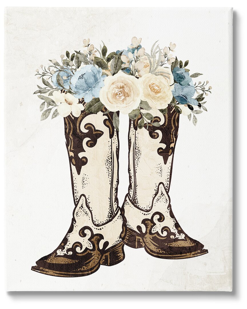 Stupell Cowboy Boot Mixed Flower Bouquet Canvas Wall Art By Kim Allen
