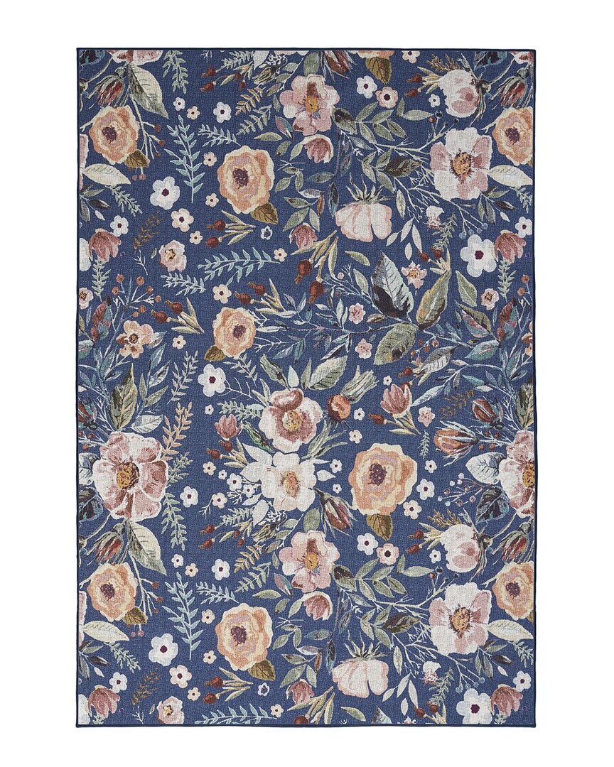 Nourison Washables Nwb01 Polyester & Cotton Area Rug In Blue
