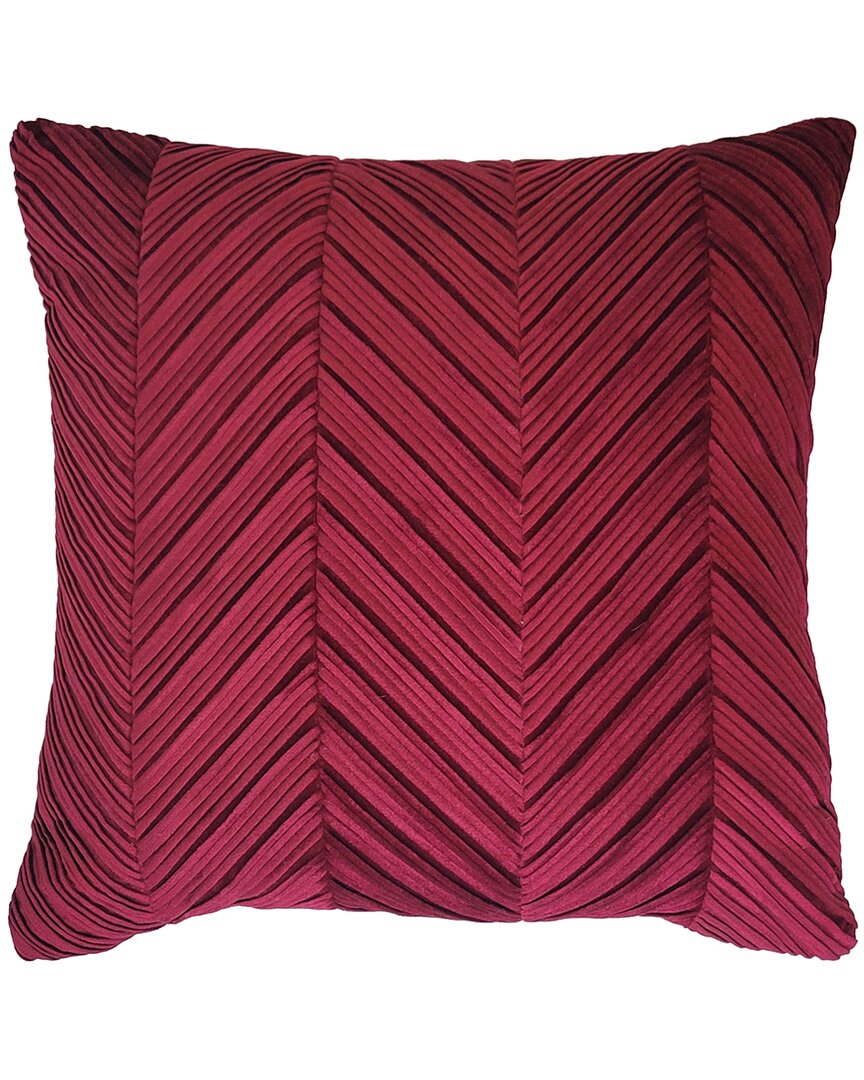 Shop Edie Home Edie@home Chevron Velvet Decorative Pillow In Red