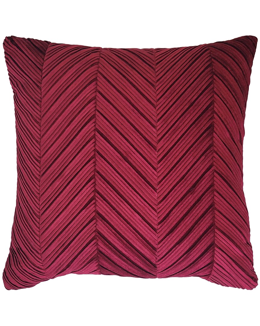 Edie Home Edie@home Chevron Velvet Decorative Pillow In Red