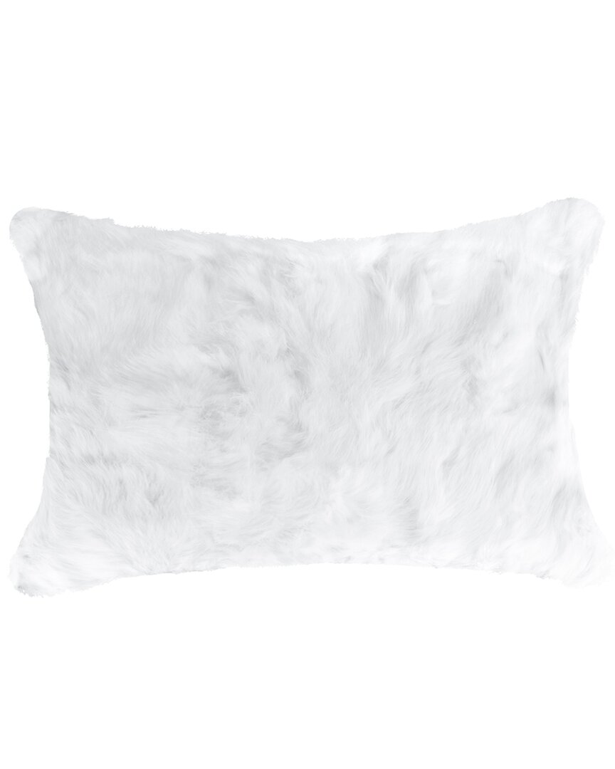 Lifestyle Brands Rabbit Fur Pillow In White