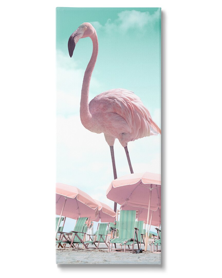 Stupell Giant Flamingo Pastel Beach Scene Canvas Wall Art By Ziwei Li