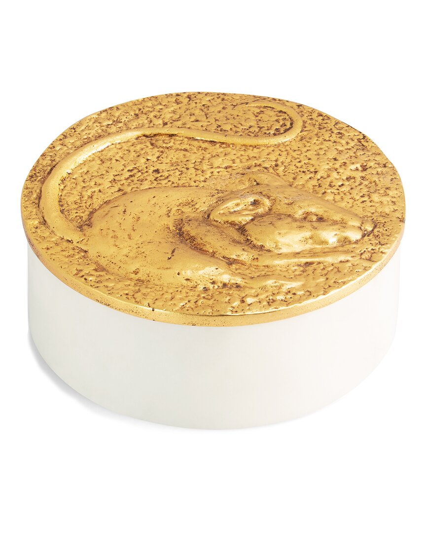 Michael Aram Chinese Zodiac Rat Box In Gold