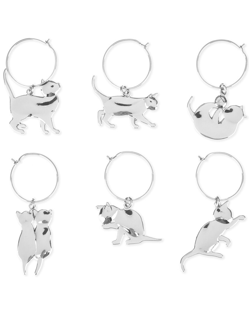 Twine Cat Wine Charms Set Of 6