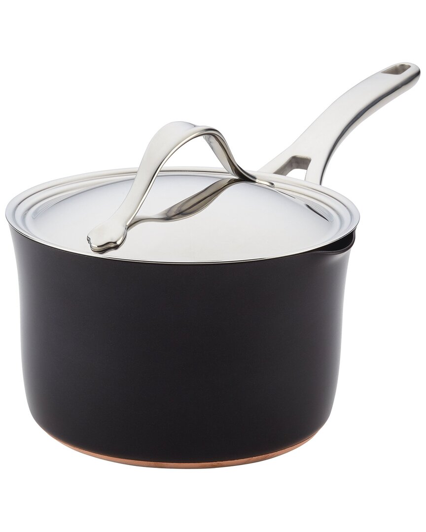 Anolon Nouvelle Copper Luxe Hard-anodized Nonstick Stock Pot In Onyx