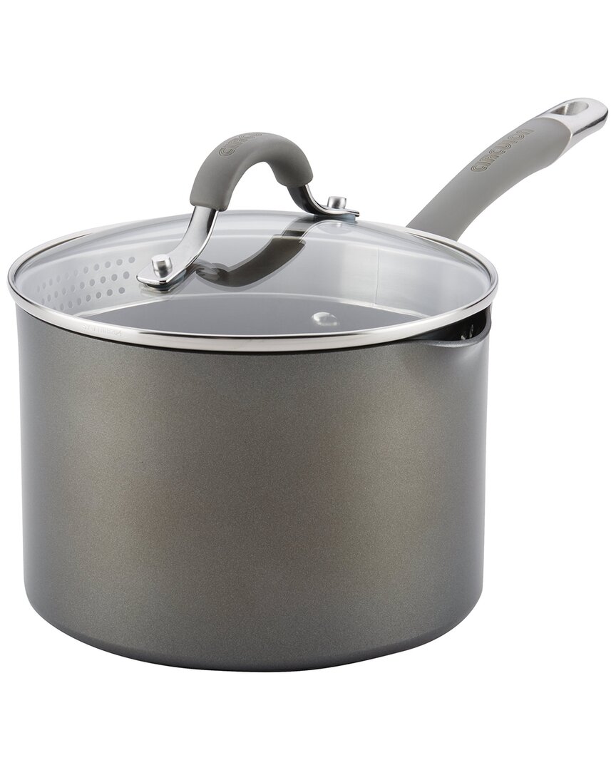 Circulon Elementum Hard Anodized 3qt Covered Stock Pot In Oyster