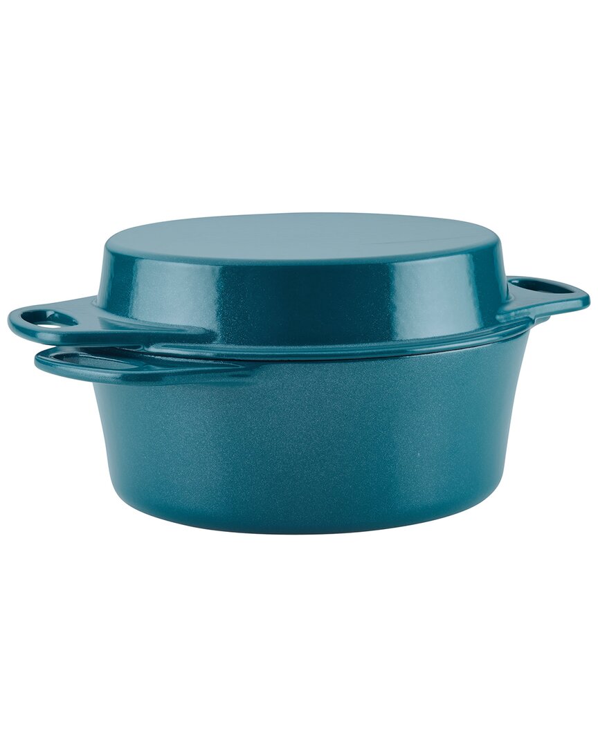 Rachael Ray Cast Iron Double Duty - 4 Qt. Casserole In Teal