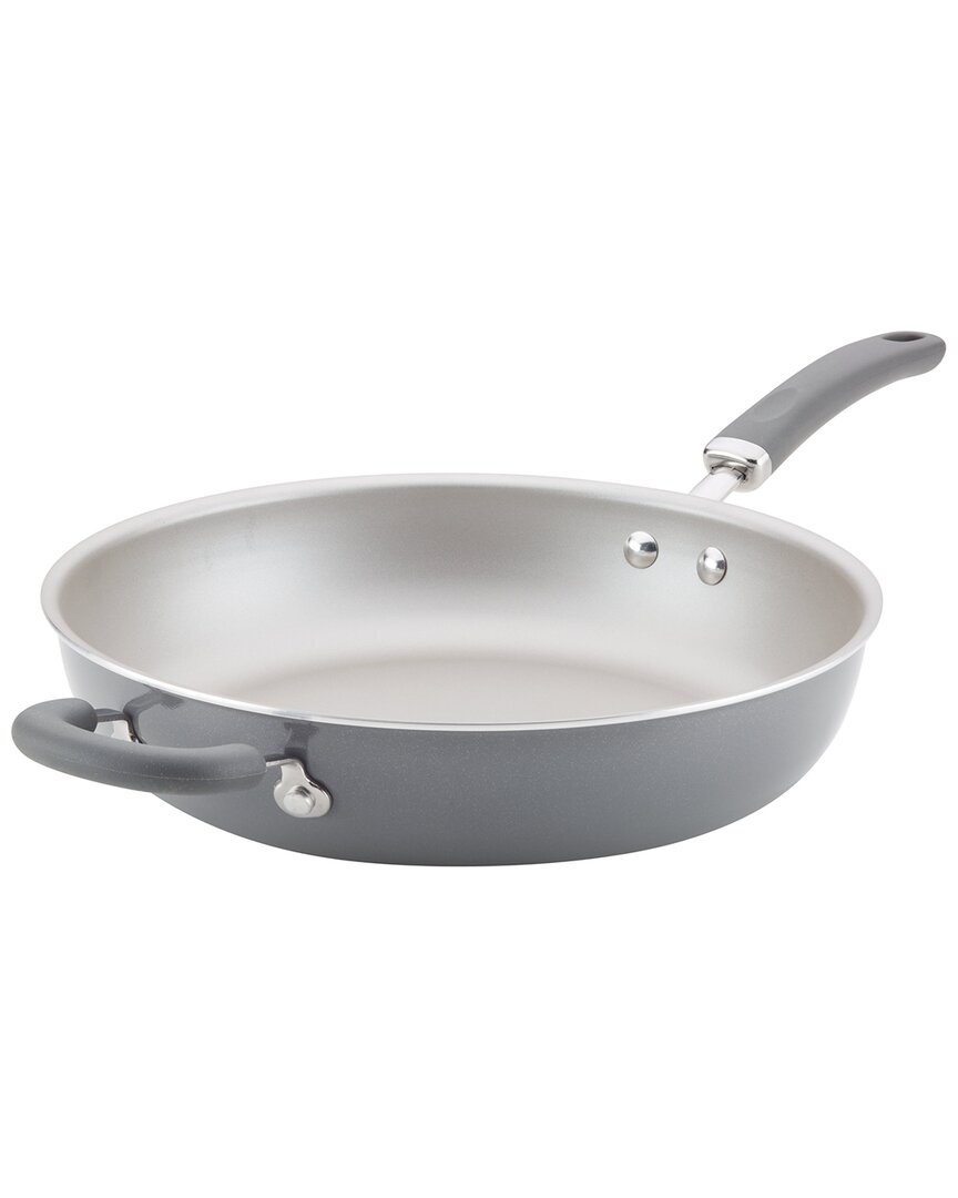 Rachael Ray Create Delicious Enameled Aluminum 12in Skillet In Gray