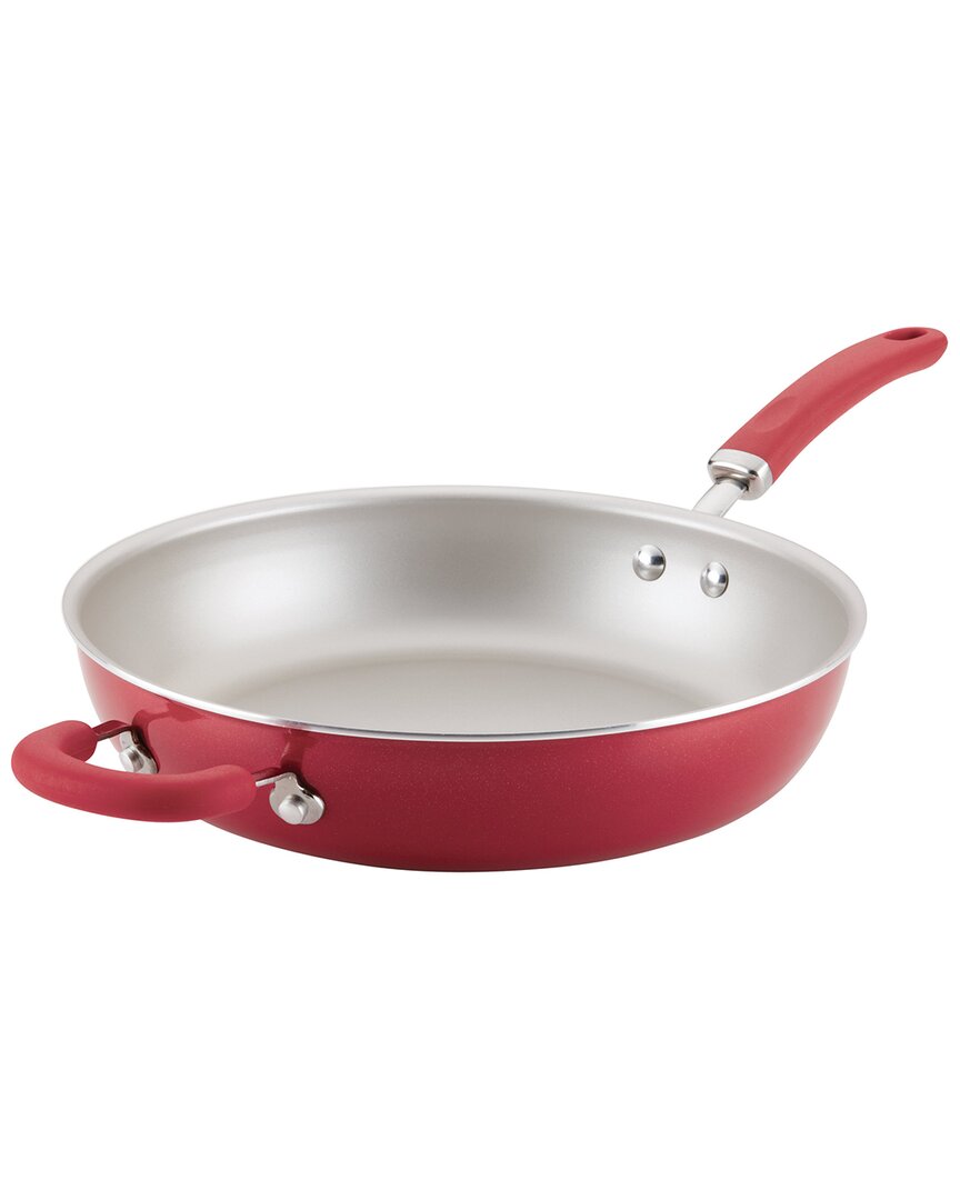 Rachael Ray Create Delicious Enameled Aluminum 12in Skillet In Red
