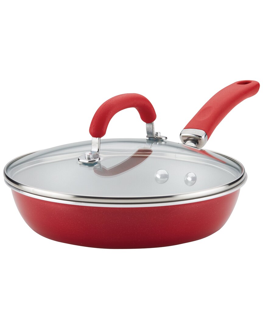 Rachael Ray Create Delicious Enameled Aluminum 9.5in Skillet In Red