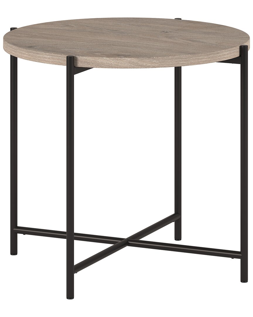 Abraham + Ivy Loretta 23.63 Wide Round Side Table With Mdf Top In Black