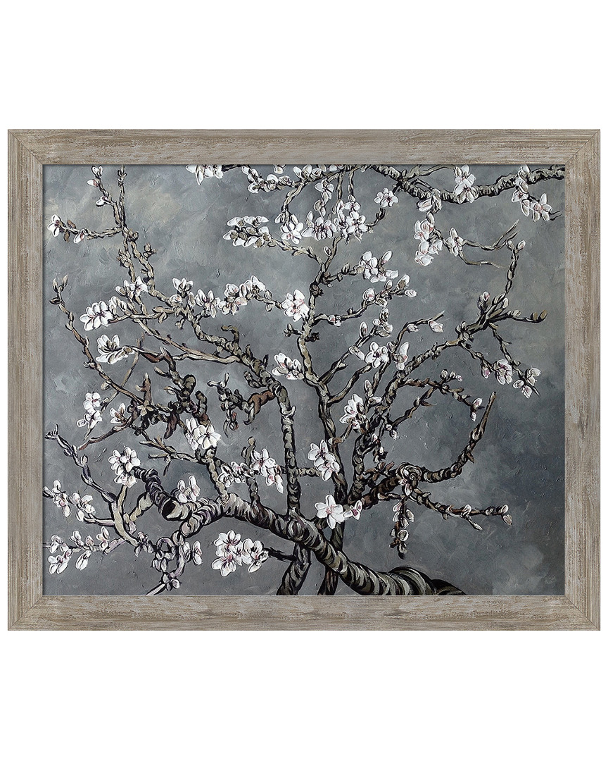 Overstock Art Branches Of An Almond Tree In Blossom, Pearl Grey By La Pastiche Originals