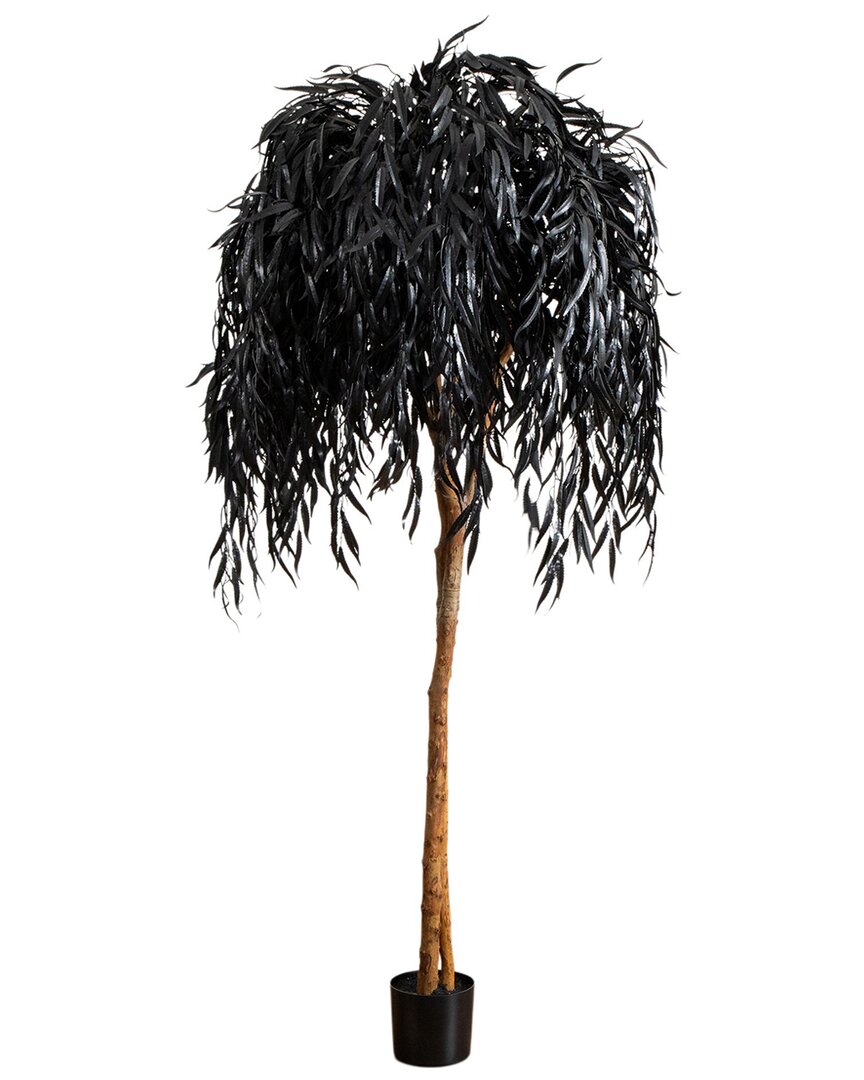Nearly Natural 6ft. Artificial Halloween Black Willow Tree