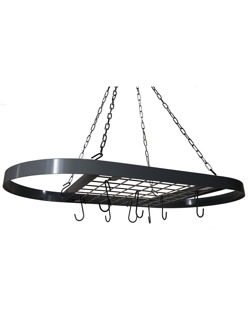 Kinetic Wrought Iron Ceiling Pot Rack In Grey