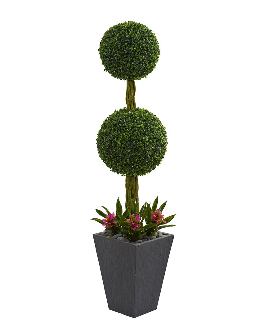 NEARLY NATURAL NEARLY NATURAL 5FT DOUBLE BOXWOOD BALL TOPIARY ARTIFICIAL TREE IN PLANTER 