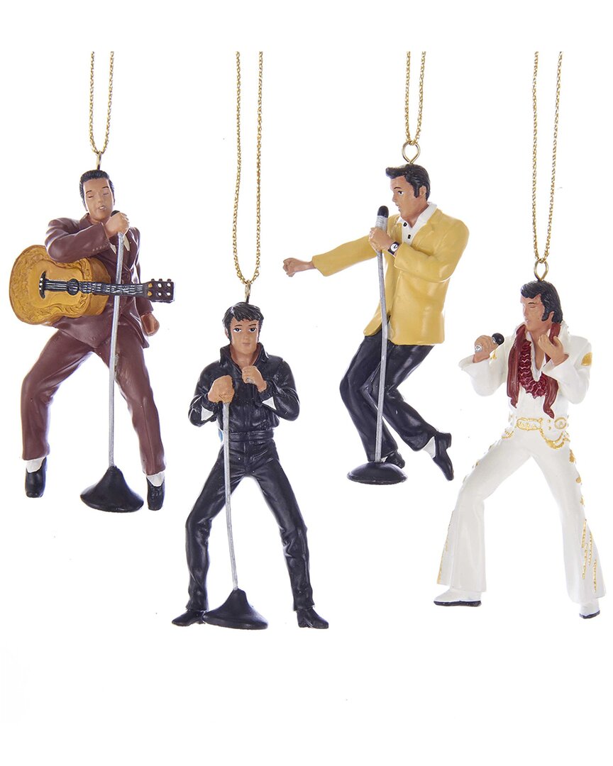 Kurt Adler 2.5in Resin Elvis Presley 4pc Ornament Gift Set