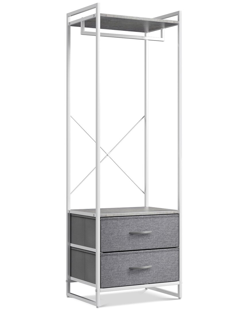Sorbus Home Clothing Rack With Drawers In Purple