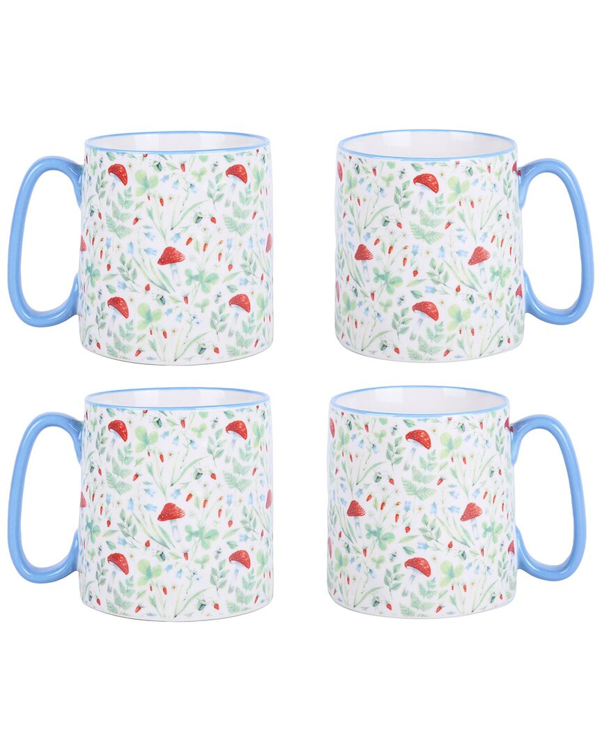 10 Strawberry Street Bella Spring Toadstool Mugs (set Of 4)