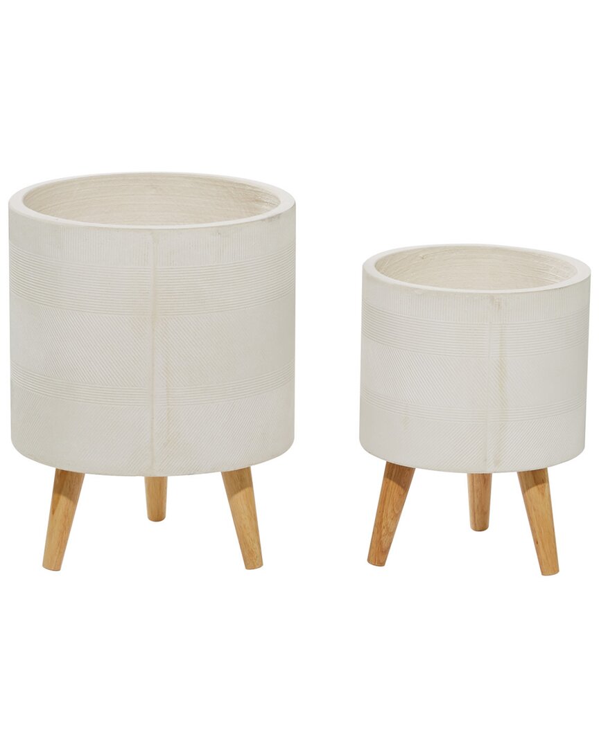 Peyton Lane Set Of 2 Polystone Contemporary Planters