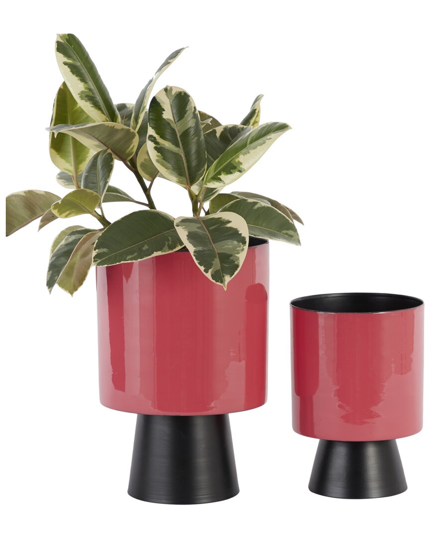 Peyton Lane Red Modern Planter In Red