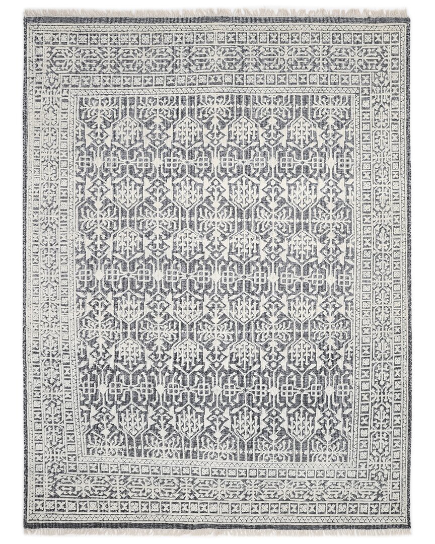 Solo Rugs Yvonne Contemporary Oriental Hand-knotted Wool-blend Area Rug In Gray