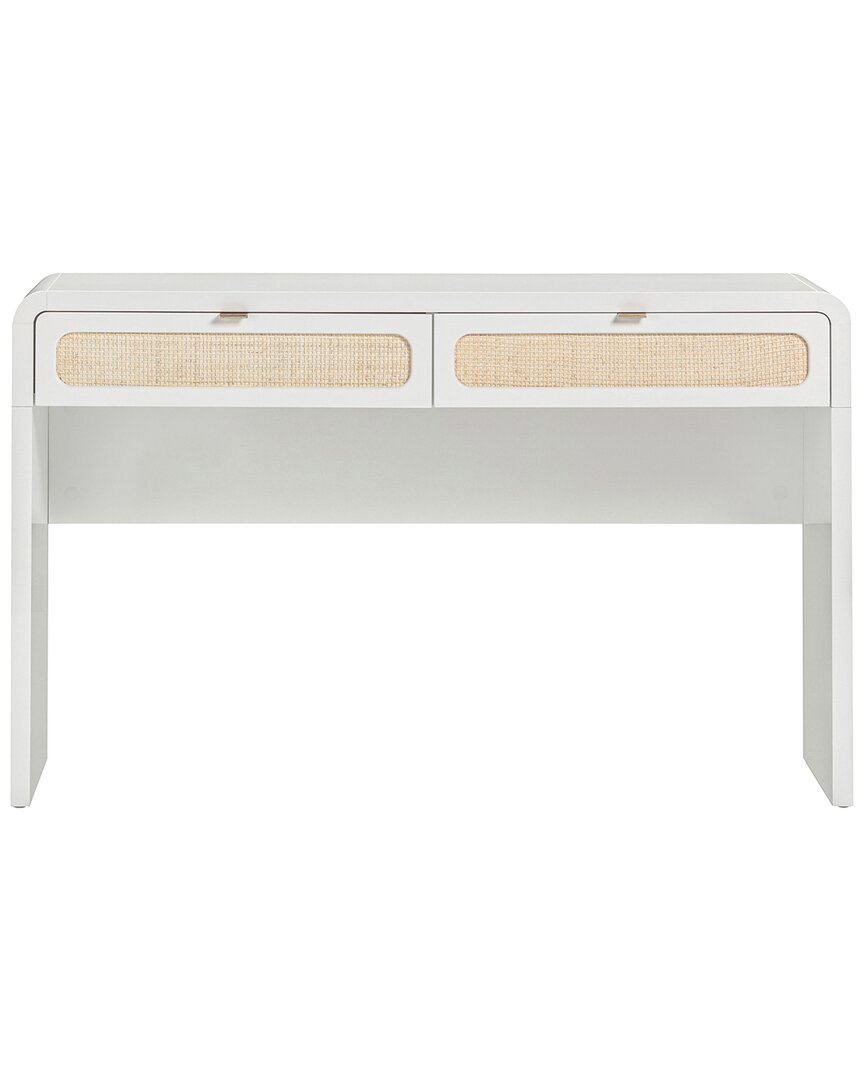 Tov Furniture Patty Rattan Console Desk In White