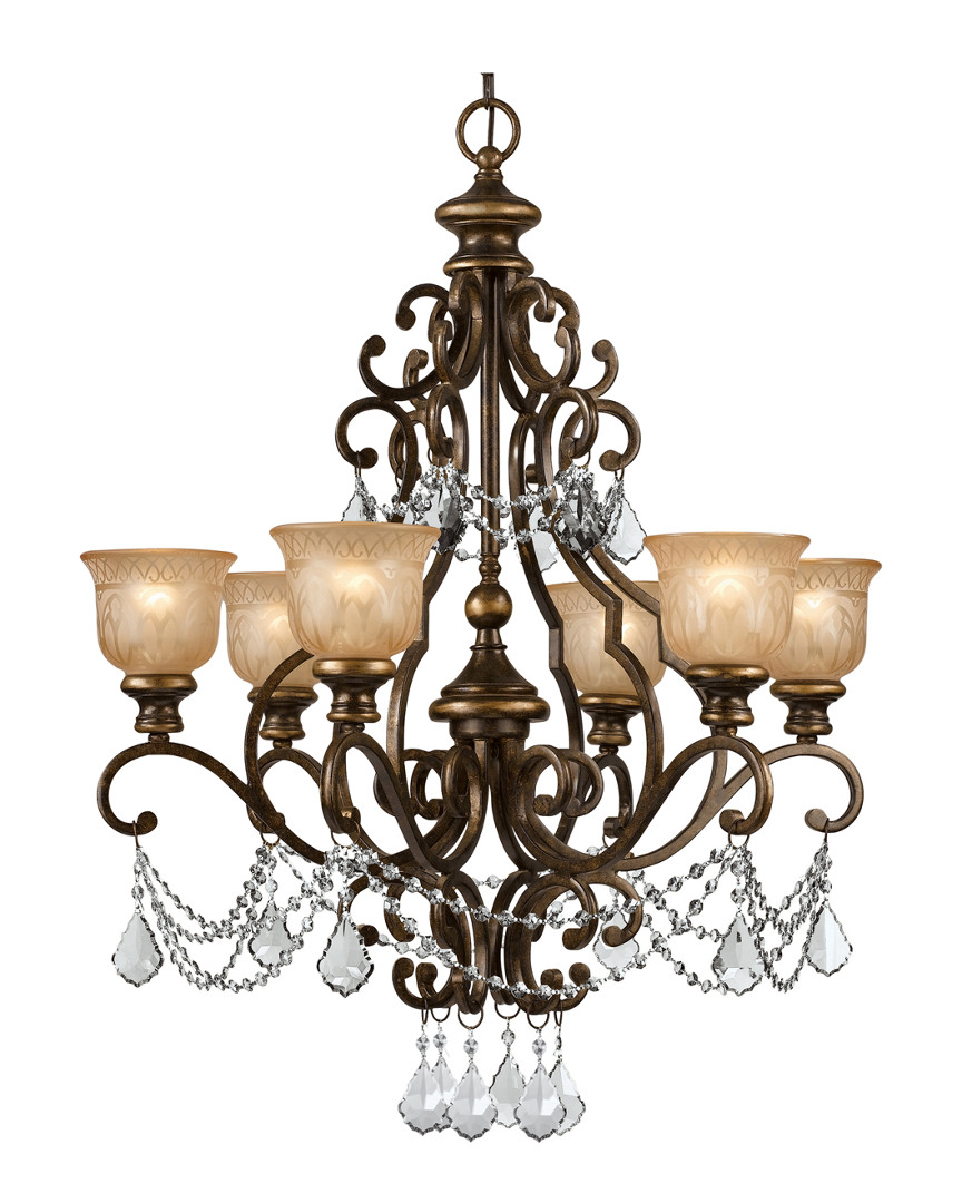 Crystorama Norwalk 6-light Chandelier With Swarovski Crystals In Multicolor