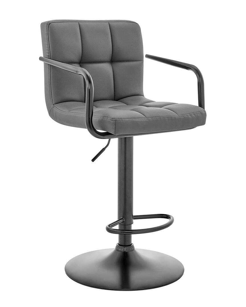 Armen Living Bardot Adjustable Swivel Bar Stool In Gray